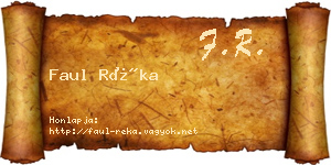 Faul Réka névjegykártya